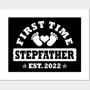 First Time Stepfather Est 2022 Funny New Stepfather Gift Posters and Art